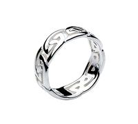 Heritage Unisex Sterling Silver Celtic Open Wavy Knotwork Ring