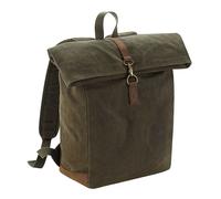 Quadra Men's Heritage Waxed Canvas Leather Accent Backpack in Dark Olive Quadra Dark Olive