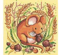 Heritage WCMO1332-A Counted Cross Stitch Kit Aida Mouse (A) 12.5x12.5cm