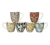 heritage William Morris Set of 6 fine Bone China Mugs dh Shape Mugs