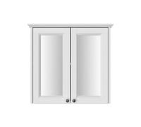 Heritage Winterbourne Satin Mist Grey Double Bathroom Wall Cabinet With 2 Mirror Doors (H)595mm (W)640mm