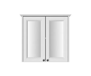 Heritage Winterbourne Satin Mist Grey Double Bathroom Wall Cabinet With 2 Mirror Doors (H)595mm (W)640mm