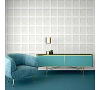 Heritage Wood Panel Wallpaper White/Grey Debona 6740-3D Effect