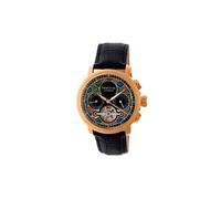 Aura Men's Semi-Skeleton Leather-Band Watch Heritor Automatic Rose Gold One Size