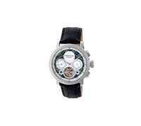 Heritor Automatic Aura Men's Semi-Skeleton Leather-Band Watch in Silver Heritor Automatic Silver One Size