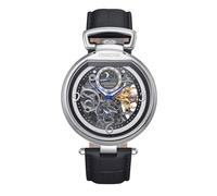 Heritor Automatic Men's Lincoln Leather-Band Skeleton Watch with Moon Phase in Black Heritor Automatic Black One Size