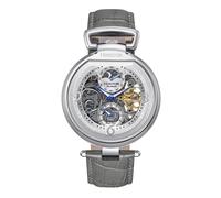 Heritor Automatic Men's Lincoln Leather-Band Skeleton Watch with Moon Phase in Grey Heritor Automatic Grey One Size