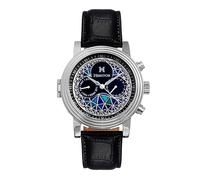 Legacy Leather-Band Watch with Day & Date Heritor Automatic Silver One Size