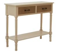 heritox wooden 2 drawers console table in pearl white