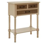 heritox wooden 3 drawers console table in pearl white