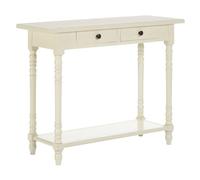heritox wooden console table with 2 drawers in antique white