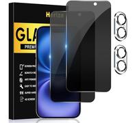 Herize [2+2 Pack Privacy Screen Protector for iPhone 16 with Camera Lens Protector, 6.1 Inch Tempered Full Screen Glass Accessories, Anti-Spy, Bubble Free, Case Friendly