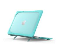 Herize Macbook Pro 13 Inch Case 2022 2021 | Shockproof Slim Hard Shell Dual Layer Protective Cover w/Fold Kickstand for MacBook Pro 13 Inch M1 A2338 A2251 A2289 Retina Display Fits Touch Bar | Blue