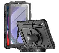 Herize Samsung Galaxy Tab S9 Case 11 Inch with Screen Protector | SM-X710/X716B/X718U Cover with Pencil Holder | Heavy Duty Shockproof Case W/360 Rotating Hand Strap Stand for Galaxy Tab S9 2023
