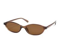 HERJOUR Y2k Sunglasses Oval Retro Cat Eye Sunglasses Women's Fashion Slim Sunglasses Sunnies Designer AR82253, A1 Transparent Brown/Brown, Medium
