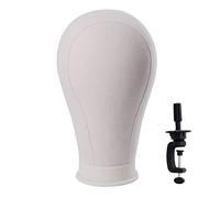 Herkeymidy 22" Cork Canvas Block Head Training Head Wig Display Styling Head Mannequin Head Model Head with Free Clamp