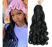 Herkeymidy french curly braiding hair 24 inch 8 Pack Loose Wavy Bouncy Hair extensions 75g/Pack Synthetic Hair Extensions