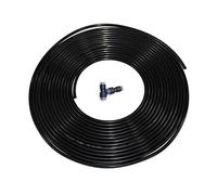 HERKINDNESS 10m Hose Pipe Air Pipe, 6mm Black PU Polyurethane Tube, 6mm OD x 4mm ID, air Compressor Hose, 2 Connectors, for Air Compressor Transfer or Fluid Transfer