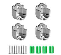 HERKINDNESS 4PCS U Shaped Wardrobe Rail Bracket, Zinc Alloy Wardrobe Rail Bracket, Wardrobes Pole Brackets For Closet Shower Curtain Rod 25cm