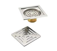HERKINDNESS Floor Drain, Stainless Steel Wet Room Drain, Floor Ground Drain with Anti-Backflow Valve, Double Layer Filtration, Effective Anti-Odor, for Bathroom, Kitchen, Toilet