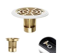 HERKINDNESS Shower Drain, Brass Floor Drain with Filter, Shower Floor Drain Backflow Preventer, Copper Floor Drain Core for Balcony, Kitchen, Sink, Shower and Laundry Room