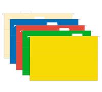 HERKKA Hanging File Folders, 30 Pack Reinforced Legal Size Hanging Folders with Heavy Duty 0 Inch Expansion, Designed for Bulky Files, Medical Charts, Adjustable Tabs, Assorted Colors