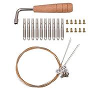 Herklotzn 10 Pieces Tuning Nails and 10 Pieces Rivets, with L-Shaped Tuning Wrench, 10 String Laiyaqin String String for Lyre Harp String Instrument