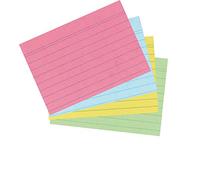 Herlitz 10836245 Index Cards A7 Ruled Assorted Colours Pack of 200