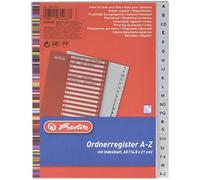 Herlitz 10841906 Register A-Z, 14,8 x 21 cm, PP with euro perforation, gray