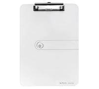 Herlitz 10842409 Clipboard A4 Kraft Paper Cover with Clip Mechanism and Hanging Hole, FSC Mix. Assorted Colours. Transparent