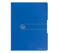 Herlitz 11207347 Display Book A4, 20 Transparent Pockets, Attached Spine Label, Opaque Blue