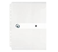 Herlitz 11292935 Folder A4 Plastic with Press Stud Transparent White