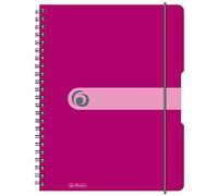 Herlitz 11293081 A4 To Go Spiral Notebook, Wood- Paper, 80 Sheets, Berry, Pack of 2