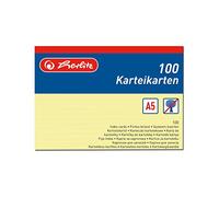 Herlitz 1150515 Index Cards A5 Yellow Lined Pack of 100