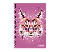 Herlitz 50027262 Flex Notebook with Removable Cover, A4, 2 x 40 Sheets, Design: Wild Animals Wolf, 1 Item Notizbuch Lynx