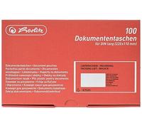 Herlitz 792705 Document Wallet DL Pack of 100 Self-Adhesive (1, Document Bag)