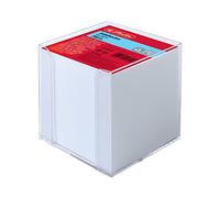 Herlitz 9x9x9cm Transparent Cube Note Box with White Sheets white Zettelkasten