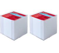 herlitz 9x9x9cm Transparent Cube Note Box with White Sheets (Pack of 2)