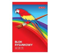 HERLITZ A3 Drawing Pad, 70 g/m², 30 Sheets, A3 Colouring Pad, White Paper, Painting with Pencil, Sketching, Cutout, White Paper, Origami, Practical