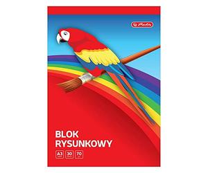 HERLITZ A3 Drawing Pad, 70 g/m², 30 Sheets, A3 Colouring Pad, White Paper, Painting with Pencil, Sketching, Cutout, White Paper, Origami, Practical