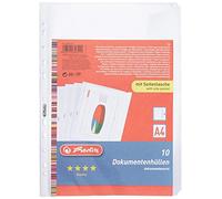 Herlitz A4 Embossed Punched Pocket Document Protector (10 Pieces)