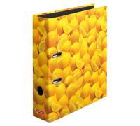 Herlitz A4 Max Lever Arch File with Film Coating, Gloss Lemon Design 1 Black