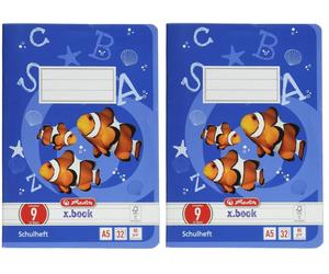 Herlitz A5 Lined Exercise Books Twin Pack 32 Sheets 80gsm With Margin