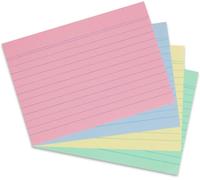 Herlitz A6 Flash Cards - Pack of 200, Lined Revision Cards in Assorted Colour