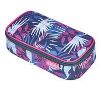Herlitz Beatbox Pencil Case Indigo Flowers | Spacious Pencil Case with Zip | Flower Design in Blue Pink | Pencil Case for School and Office