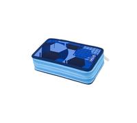 Herlitz Blue Goal Double School Pencil Case - 2 Chambers, with Equipment 23 Elements, Football Theme, Blue (19.3x11.5x7 cm)