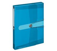 Herlitz Collection Box A4 PP with Spine Label 1 Piece with Design Print, Spine Width 4 cm, Transparent Blue