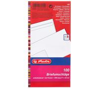 Herlitz DIN Long Format envelopes, Peel and Seal with Window, Pack of 100 with I