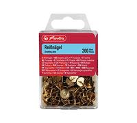 Herlitz Drawing Pin Nail Round Plastic Covered Metal with Hanging Box - Assorted Colours (Pack of 200 )
