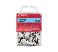 Herlitz Drawing Pin Nail Round Plastic Covered Metal with Hanging Box - Assorted Colours (Pack of 200 White